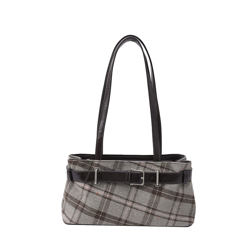 Women's Popular Plaid Fashionable High Sense Twist Women's Shoulder Bag