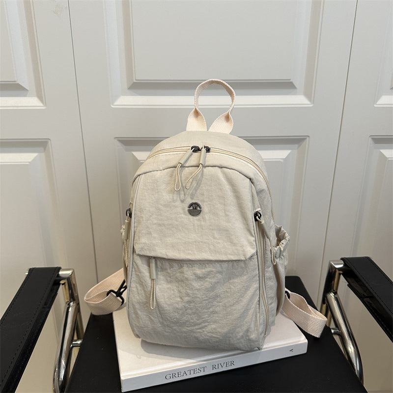 Fashion Simple Nylon Cloth Pure Color Backpacks