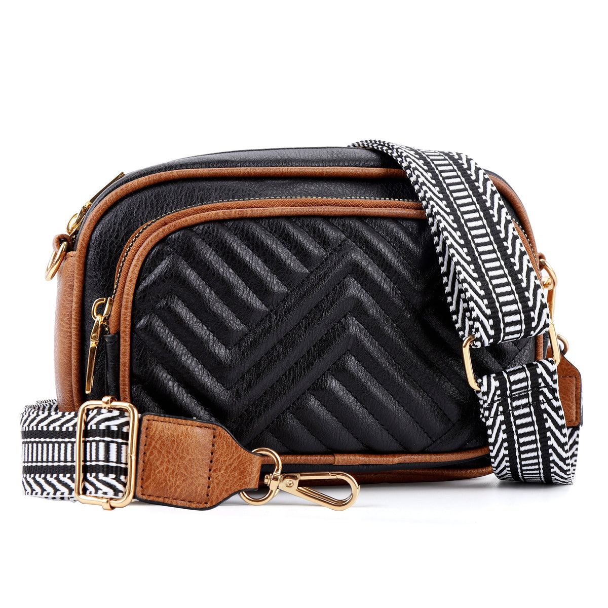 Embroidered Plaid Retro Popular Color Matching Ribbon Lion Women's Messenger Bag