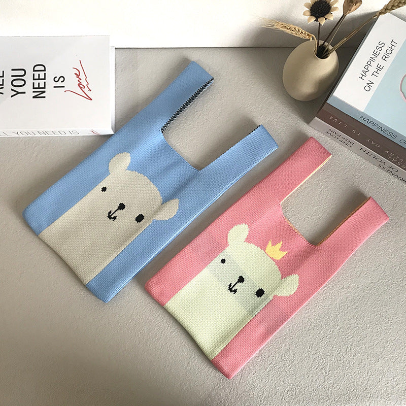 Women's Knitted Wool Vest Version Hand Carrying Handbags