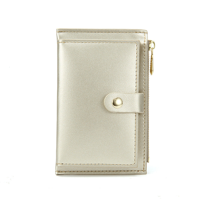 Women's Simple Korean Style Pearl Zipper Multiple Ladies Wallets