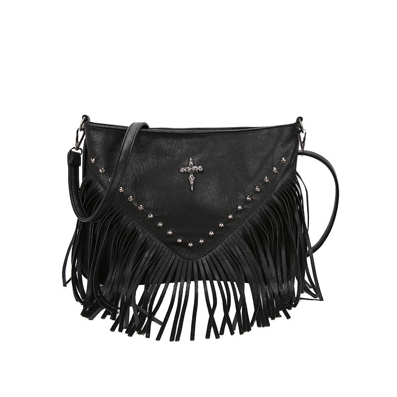 Women's Style Fashion Tassel Personality Rivets Large Capacity Bags