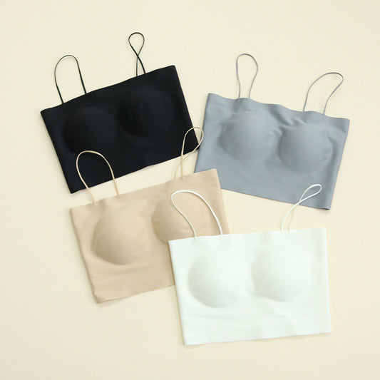 Pad One-piece Seamless Silk Sling Beautiful Back Outer Everyday Bras