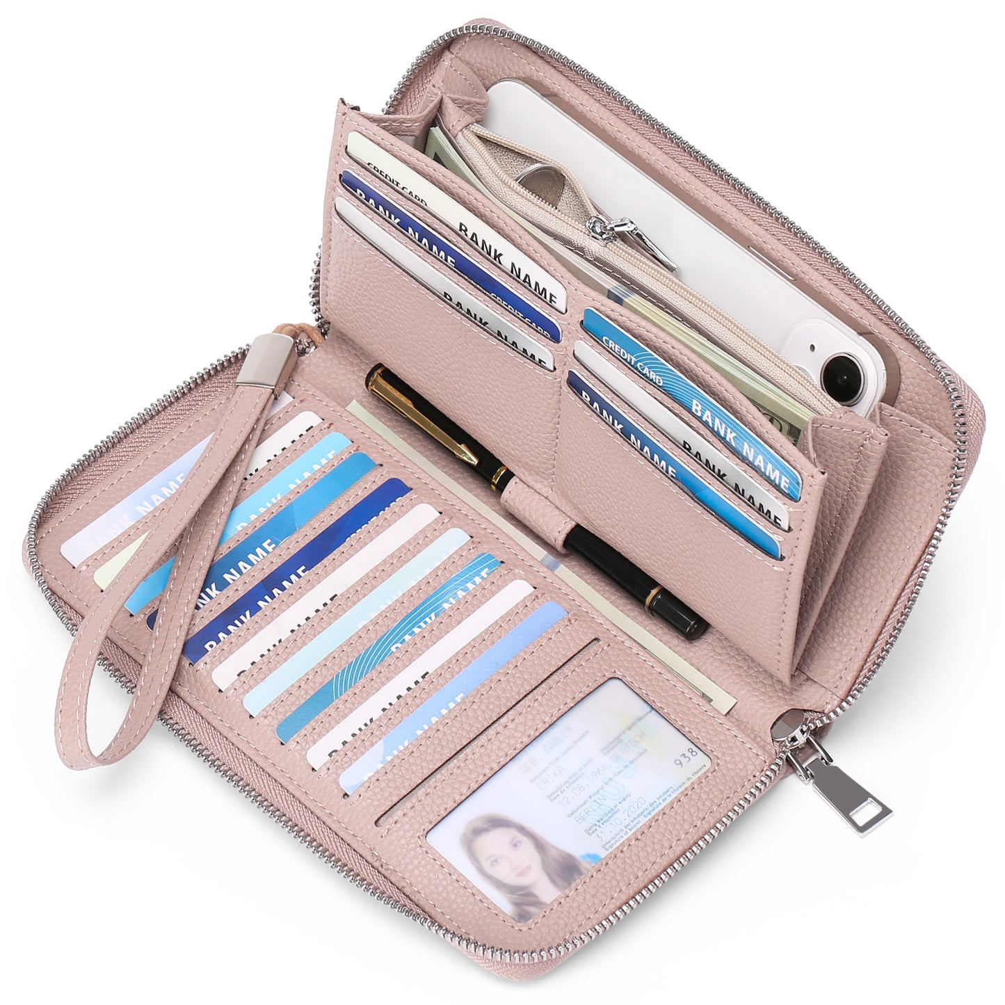 Women's Swiping Large Capacity Long Multi Slots Ladies Wallets