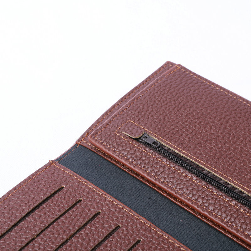 Men's Simple Portable Long Leather Multiple Slots Change Men's Wallet
