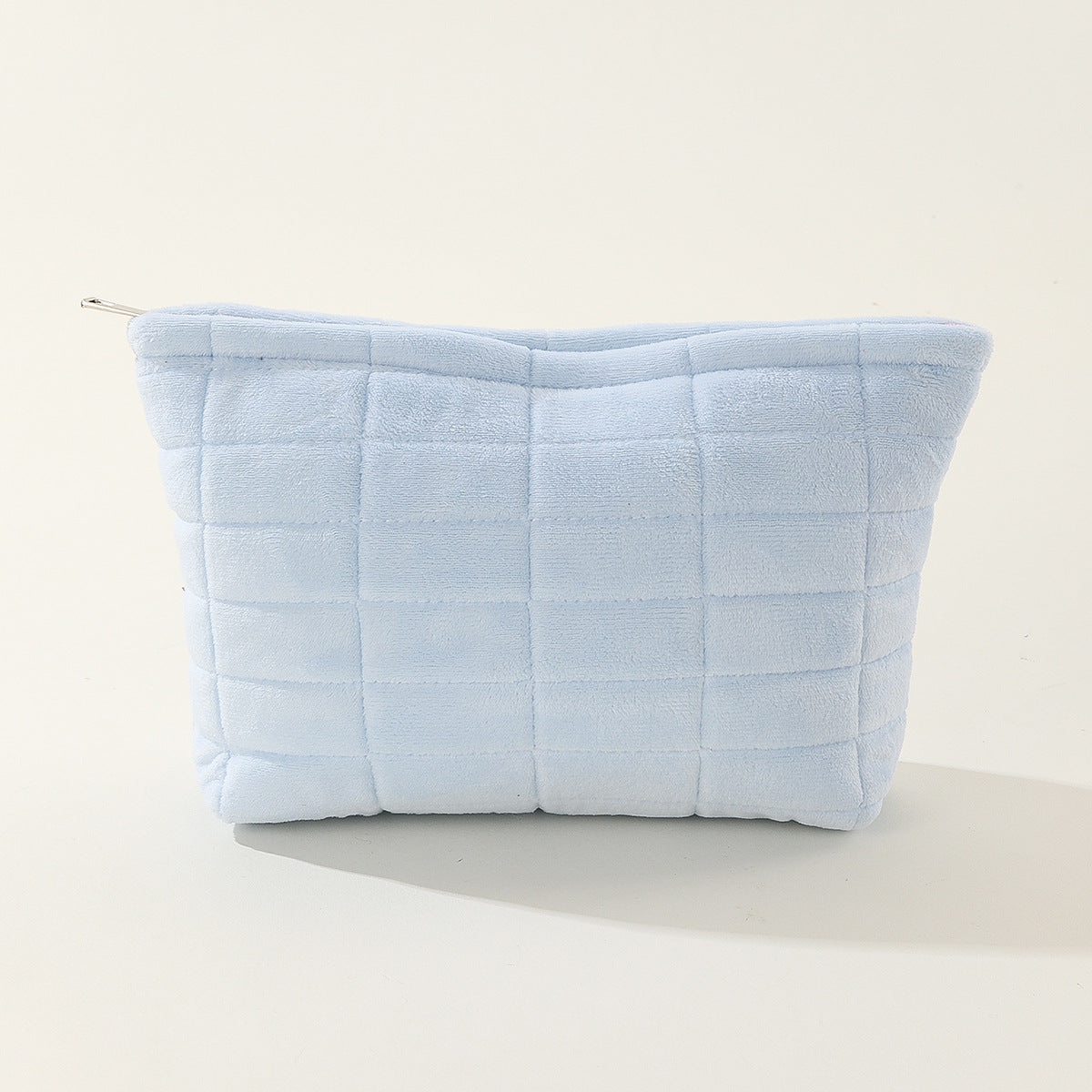 Quilted Capacity Pencil Plush Storage Plaid Cosmetic Bags
