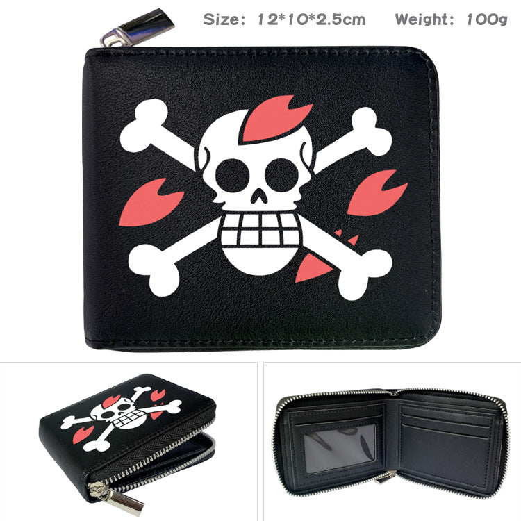Peripheral Zipper One Piece Printed Fold Men's Wallets