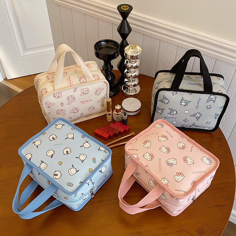 Printed Canvas Portable Cute Lunch Box Handbags