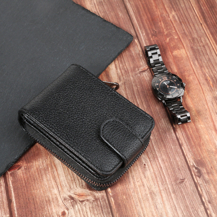 Men's Expanding Swiping Driving License Leather Card Holder