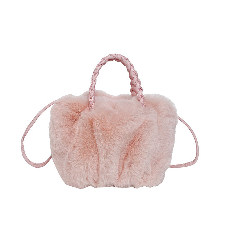 Plush Fashion Portable Fur Cloud Sense Bags