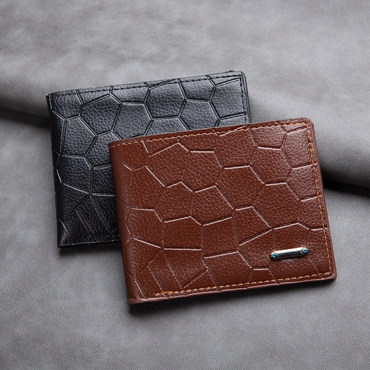 Men's Business Fashion Stone Pattern Leisure Large Men's Wallets