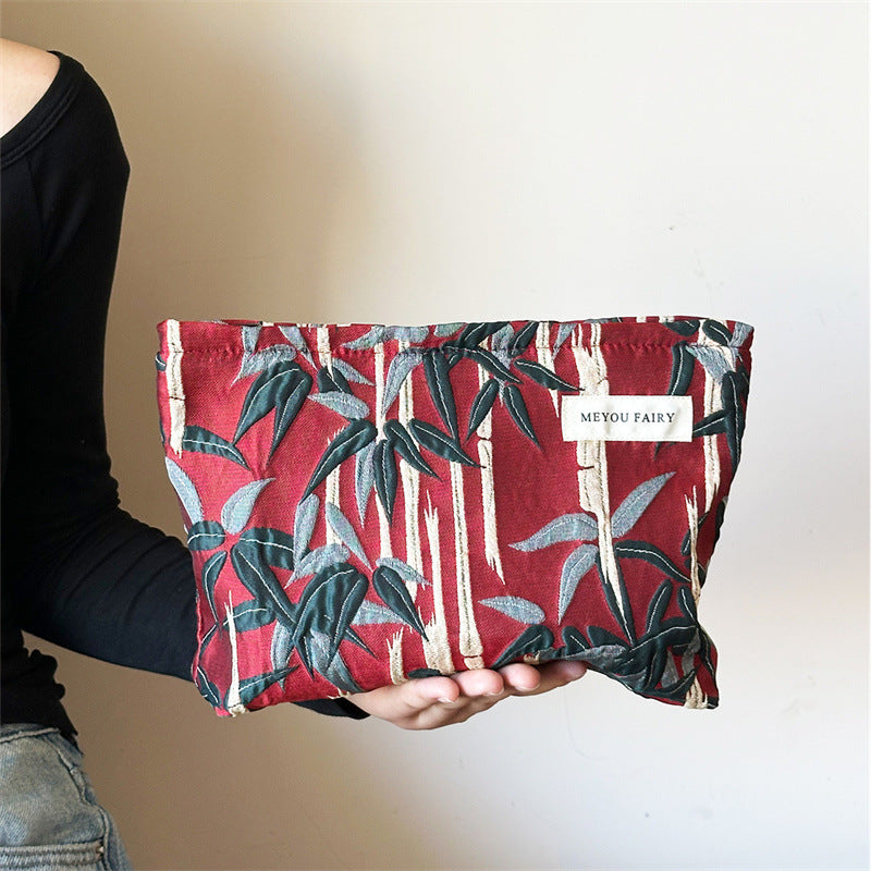 High-grade Three-dimensional Elegant Large Capacity Storage Clutch Zipper Makeup Bag