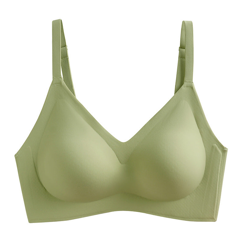 Women's Seamless Thin Underwear Wireless Small Chest Push Bras