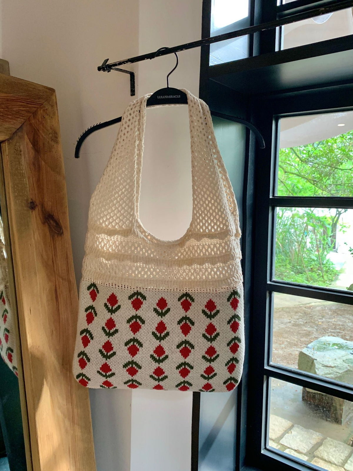 Women's Knitted Flower Vintage Mesh Hollow Out Women's Shoulder Bag