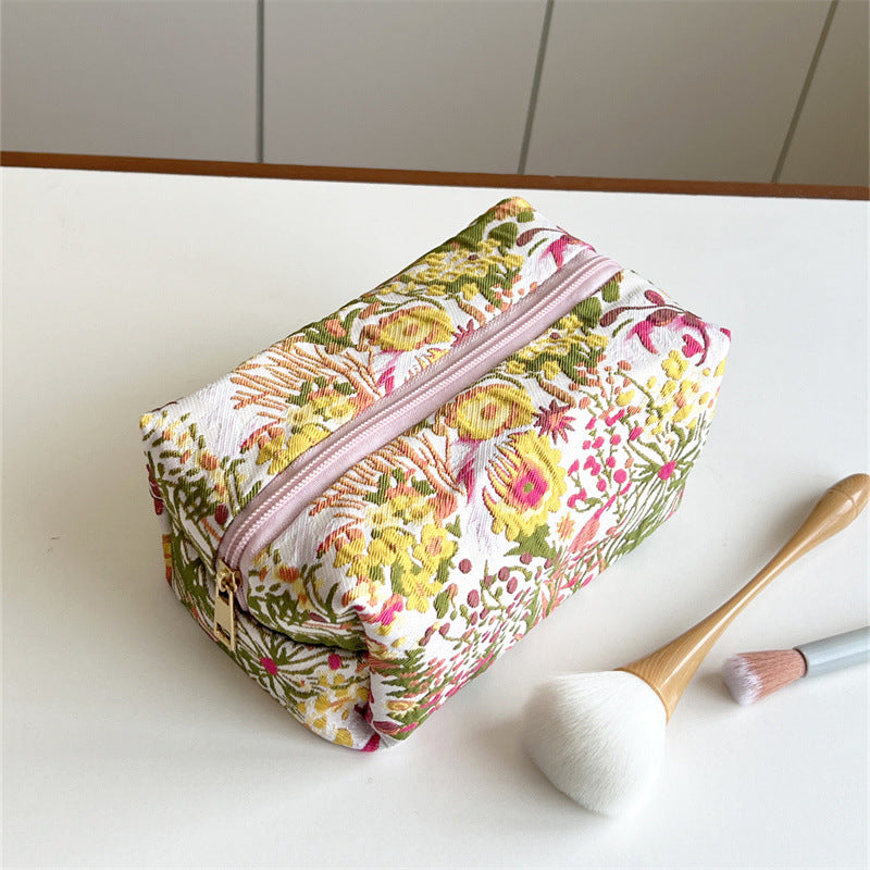 Cluster Hand-held Portable Canvas Storage Skin Care Makeup Bag