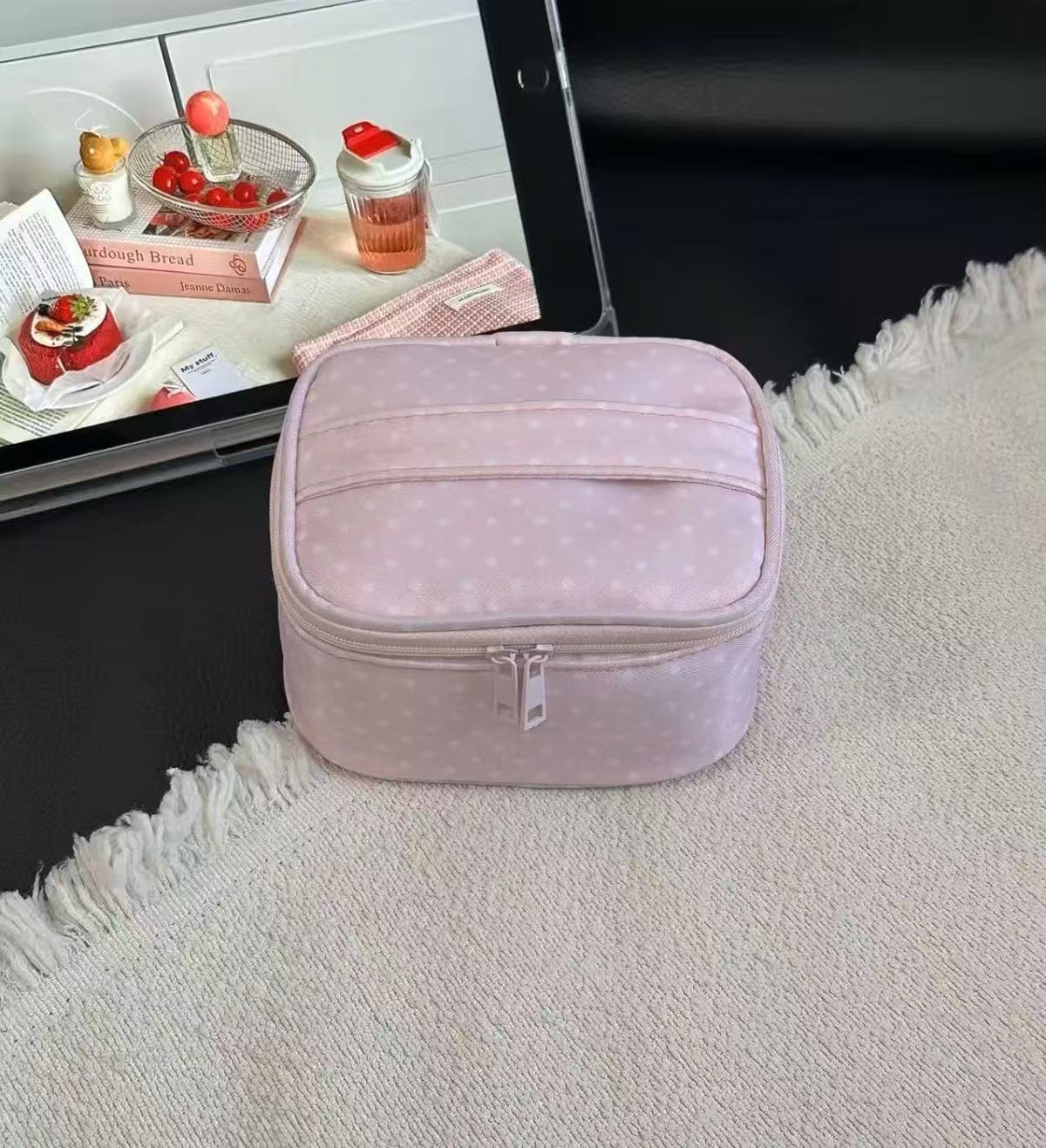 Cute Puppy Female Portable Storage Large Makeup Bag
