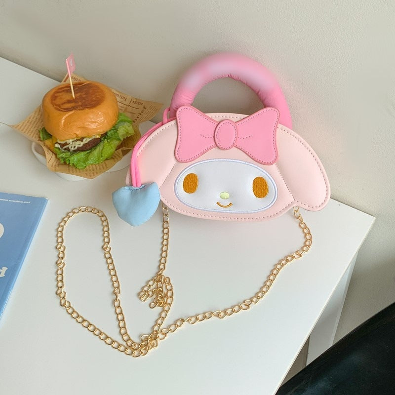 Cartoon Cute White Big Ear Dog Women's Shoulder Bag