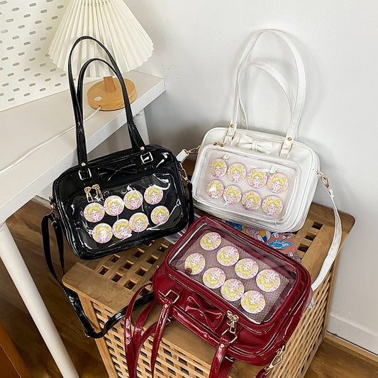 Women's Style Doll Portable Patent Leather Soft Crossbody Bags
