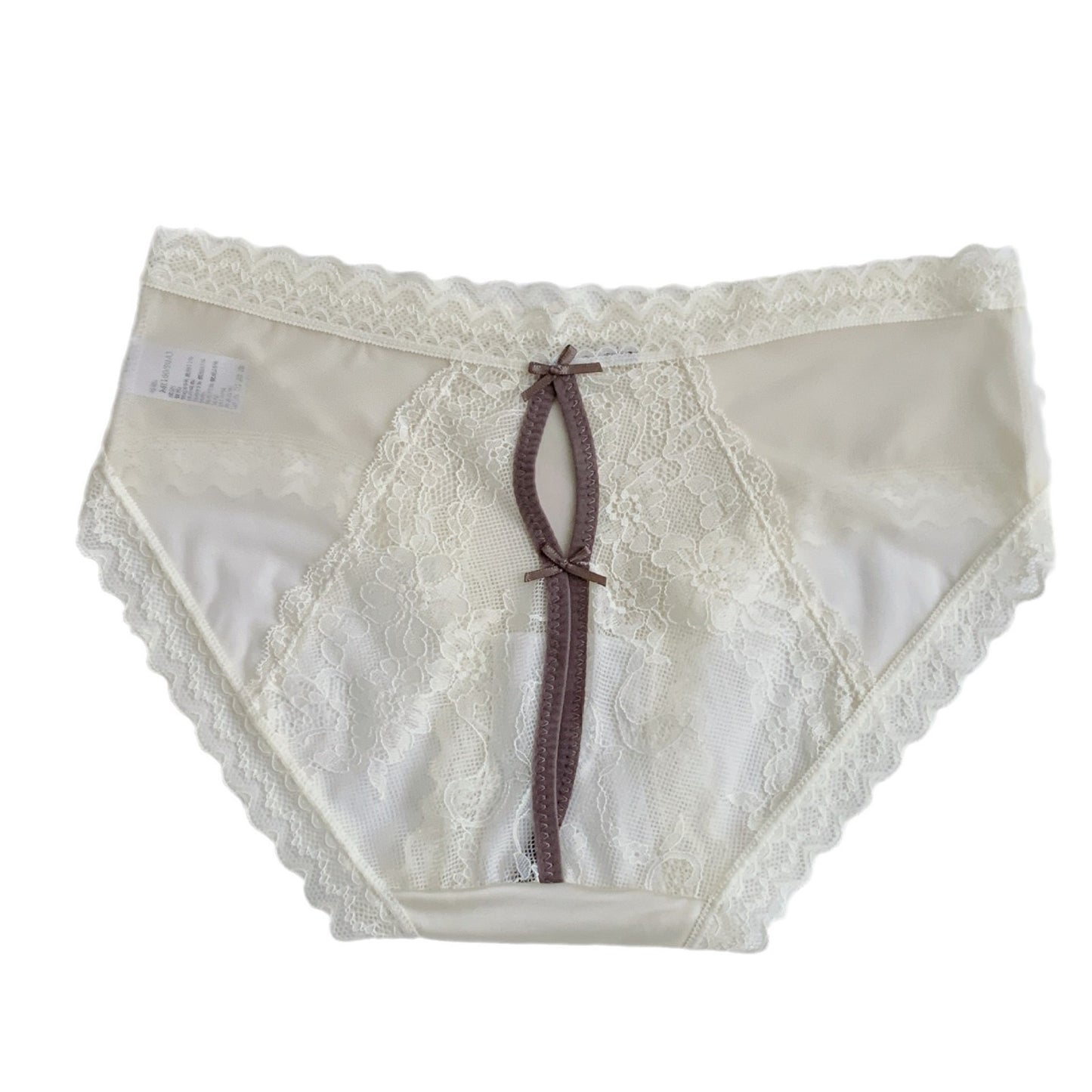 Women's Clear Mesh Contrast Color Texture French Lace Back Panties