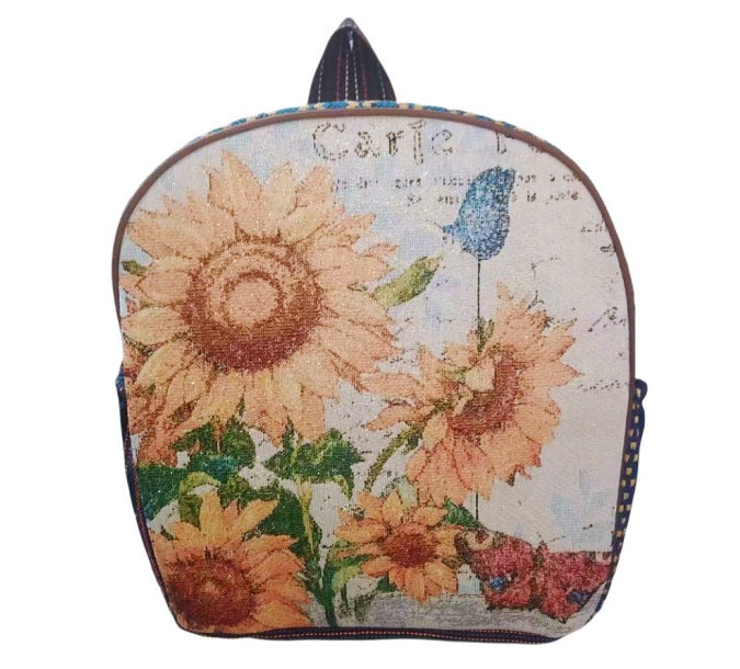 Style Gold Silk Embroidered Elephant National Backpacks