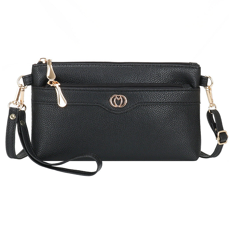 Women's Soft Leather Fashion Clutch Korean Style Small Square Bags
