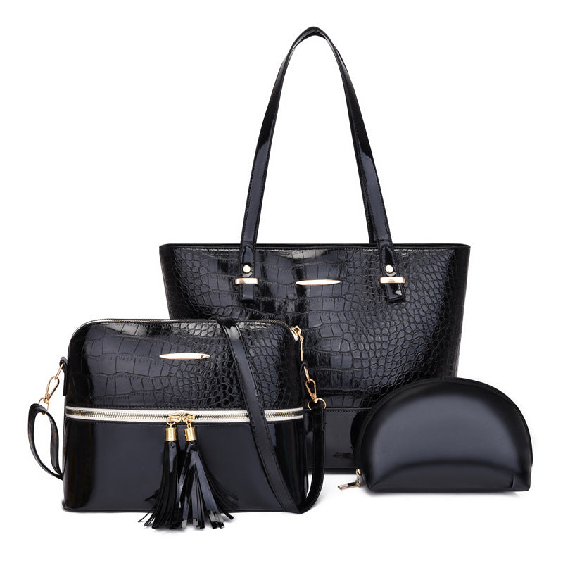 Women's Fashionable Paint Large Capacity Three-piece Women's Shoulder Bag