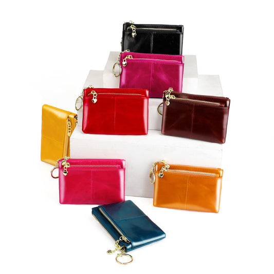 Women's Oil Wax Leather Fashion Clutch Bags