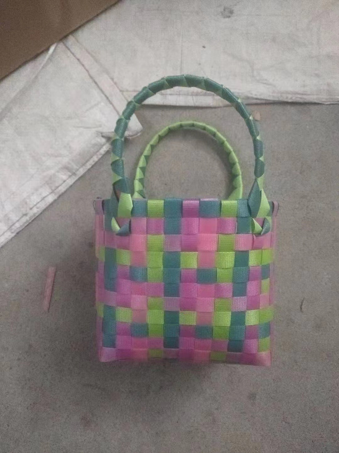 Women's & Children's Hand-woven Colorful Plastic Commuter Woven High-grade Bags