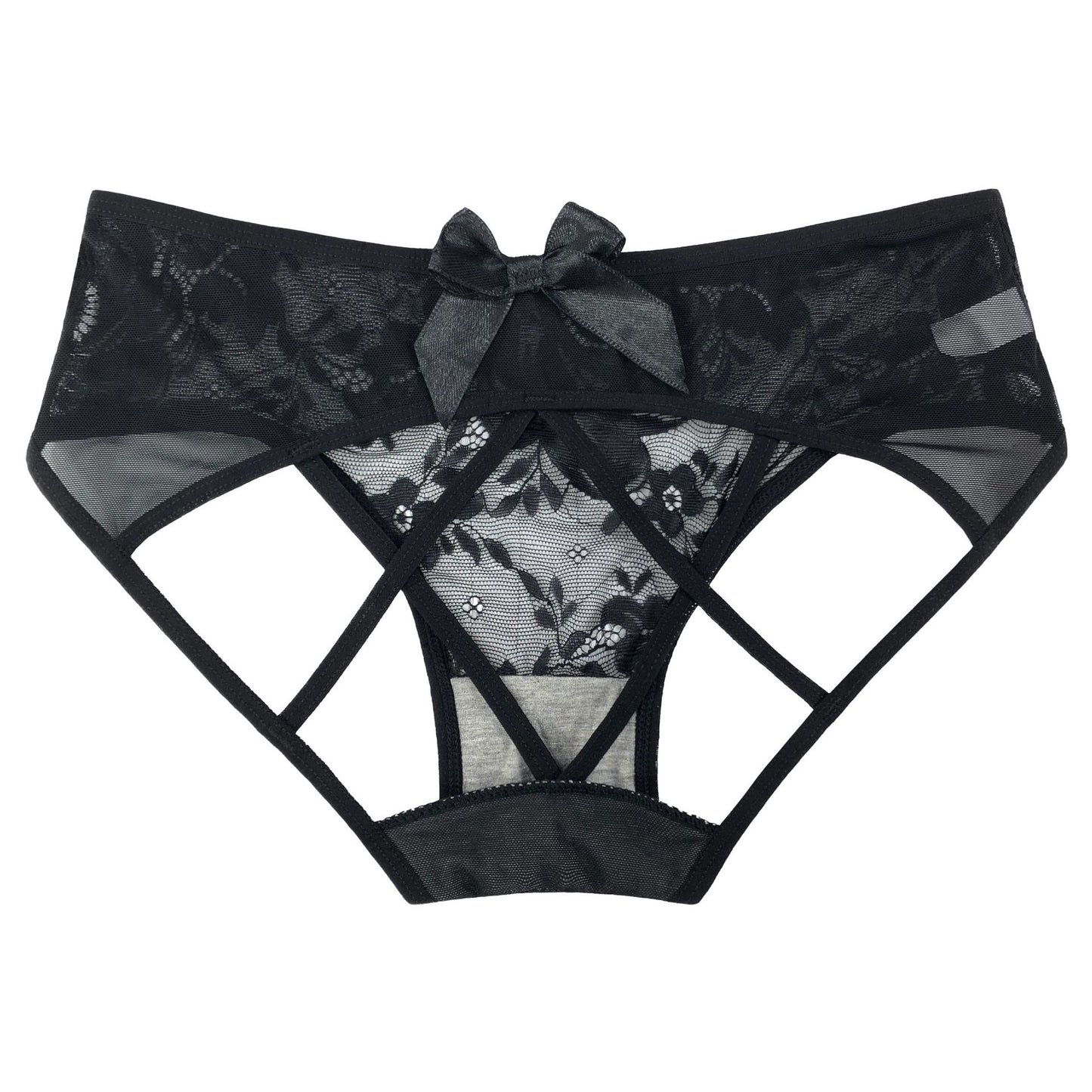 Women's Bow Breathable Antibacterial Crotch Thin Strap Crossing Panties