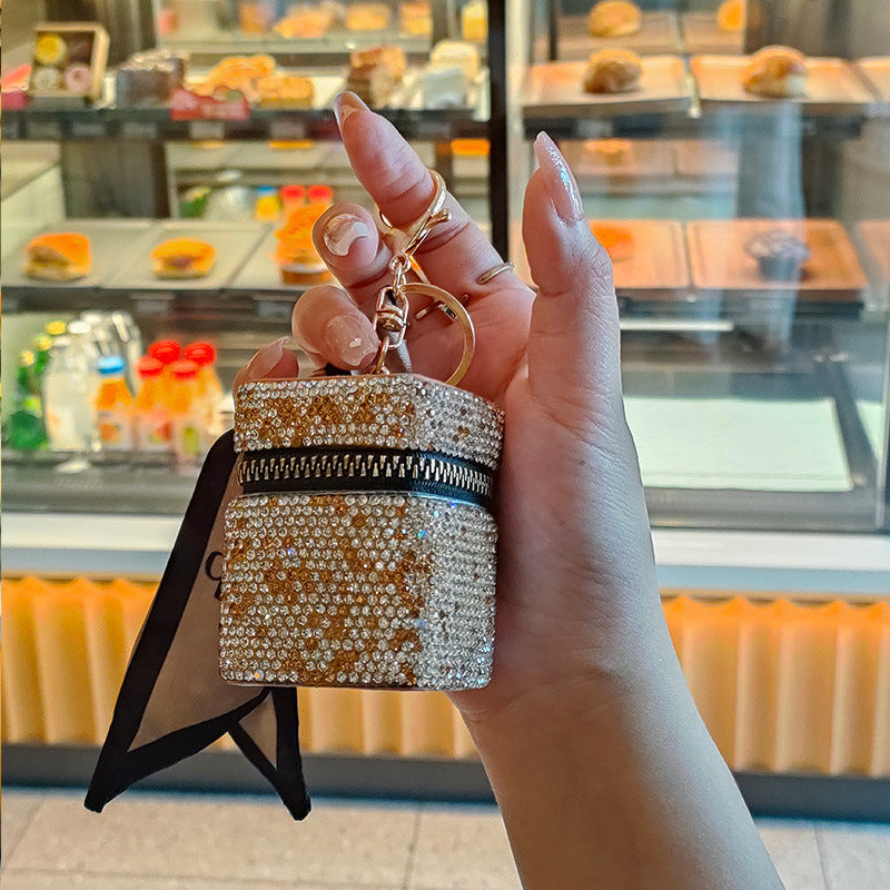 Mini Full Diamond Advanced Sense Earphone Classic Coin Purses