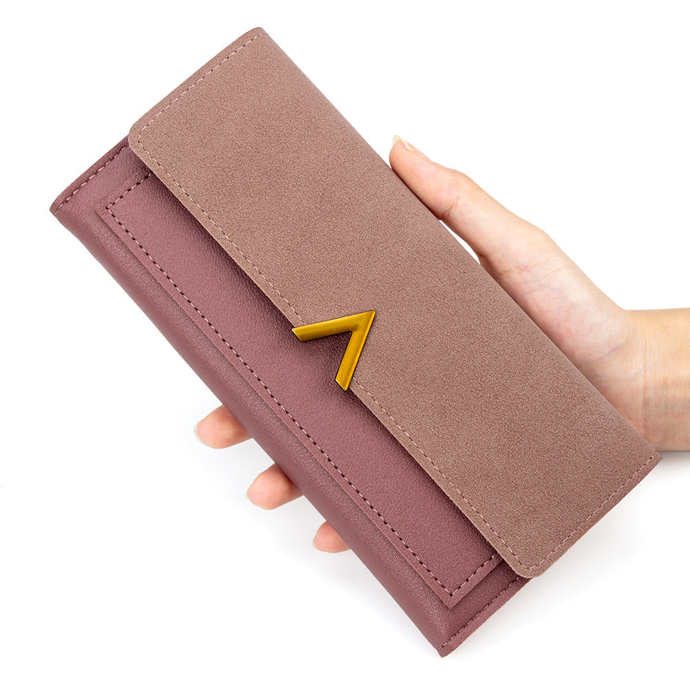 Women's Korean Long Clutch Solid Color Simple Zipper Multiple Ladies Wallet