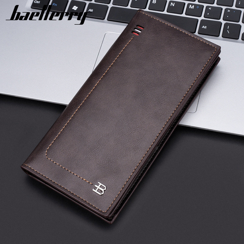Men's Long Business Multiple Slots Zipper Thin Men's Wallets