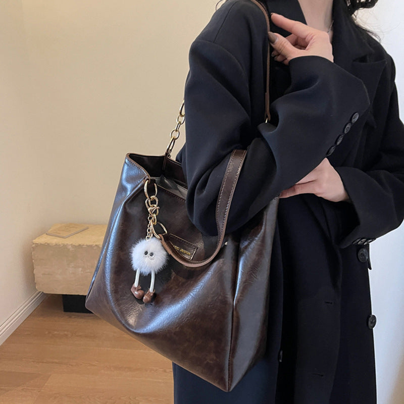 Women's Genuine Leather Large Capacity Retro Commuting Shoulder Bags