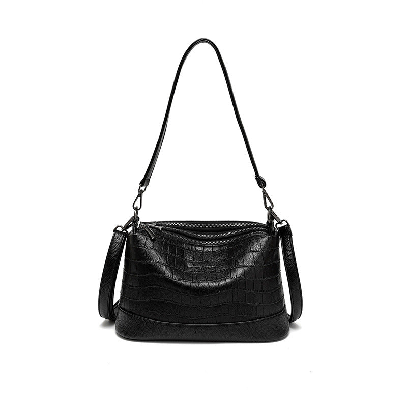 Crocodile Pattern Mother Fashionable Soft Leather Large Bags