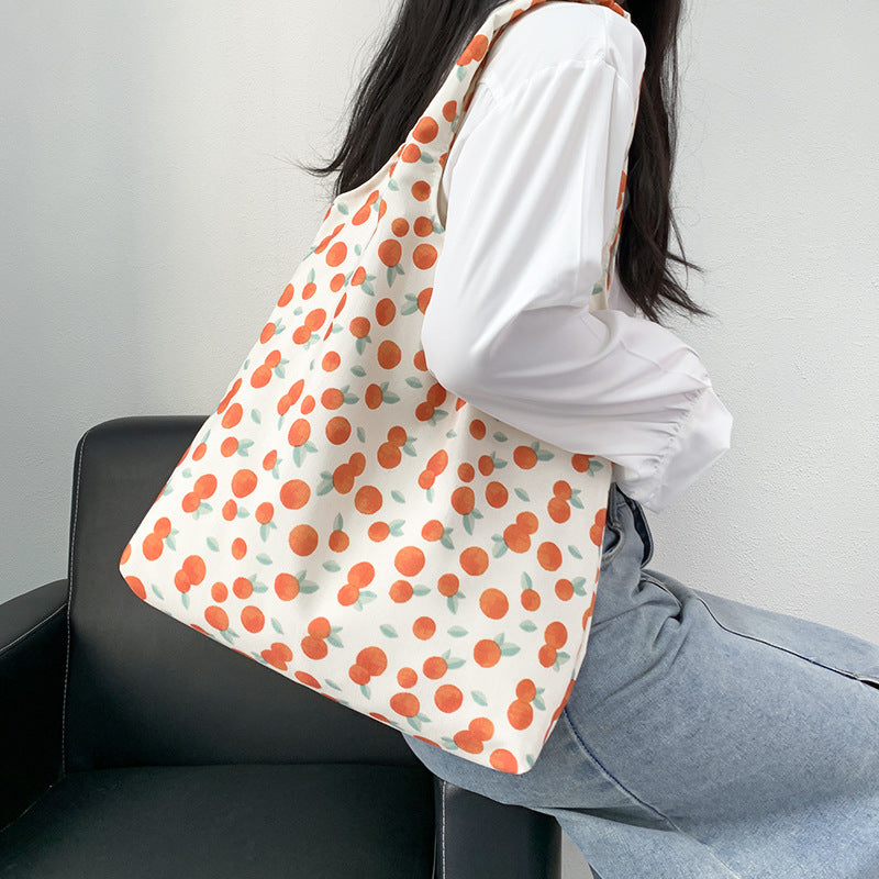 Summer Korean Style Retro Oil Painting Floral Flower Shoulder Bags