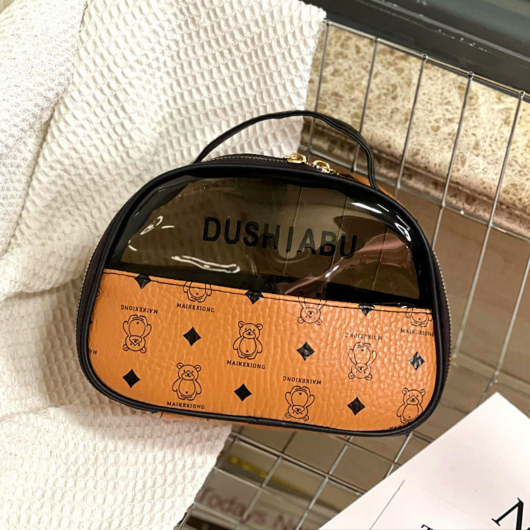 Women's Fashion Cute Translucent Bear Large Capacity Handbags