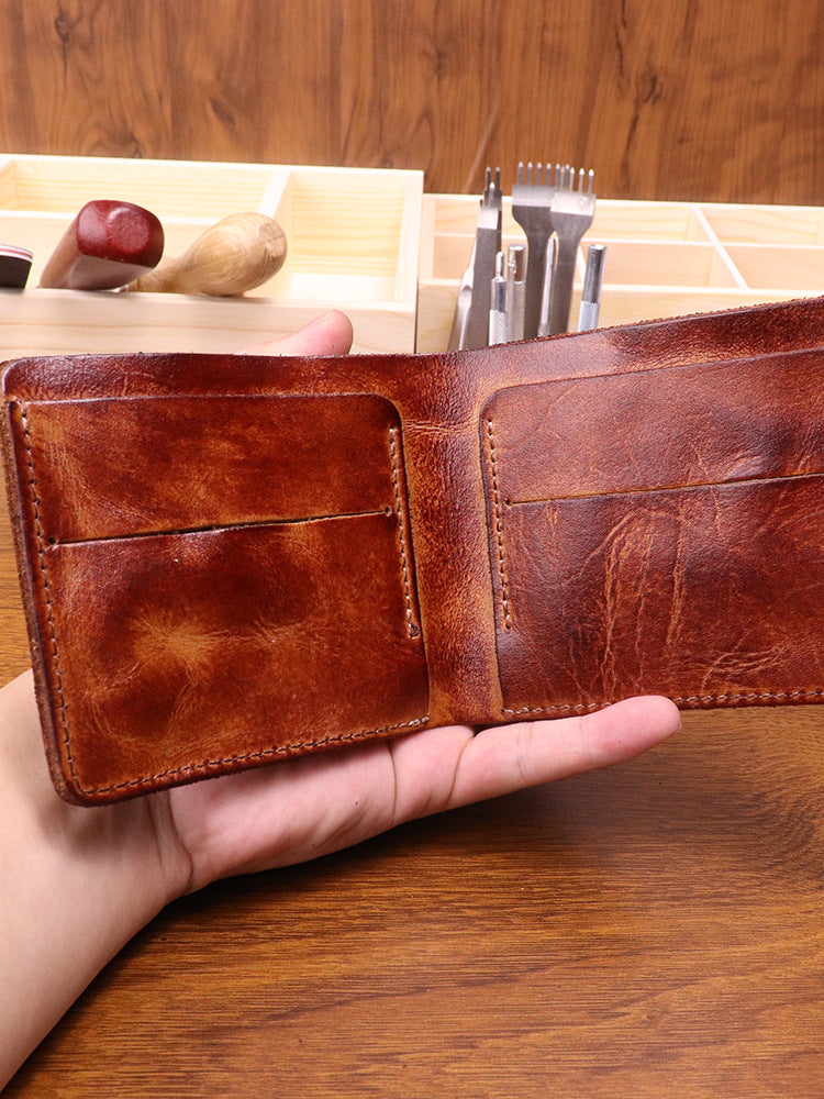 Men's Retro Hand-rub Color Distressed Big Money Men's Wallets