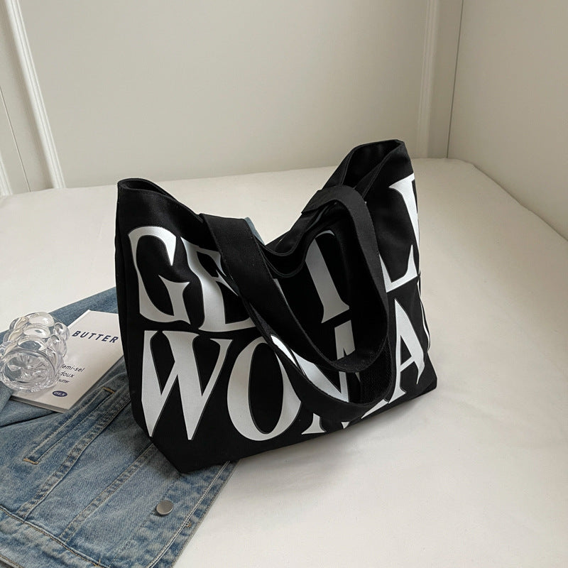 Thailand Mummy Canvas Letter Printing Simple Shoulder Bags