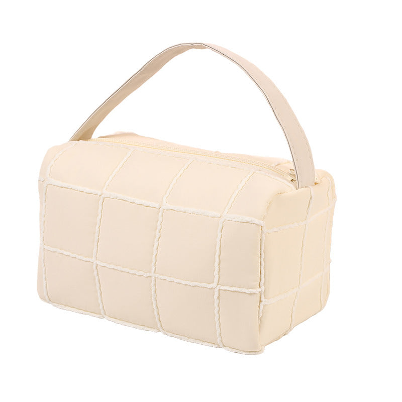 Women's Plaid Winter Portable Toiletry Large Capacity High Makeup Bag
