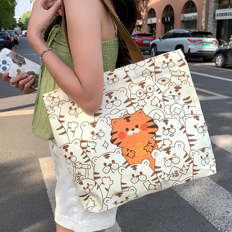 Women's Canvas Large Capacity Korean Style Commuter Women's Shoulder Bag