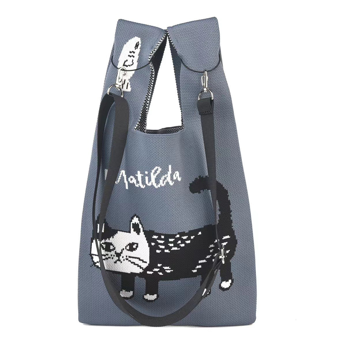 Versatile Cartoon Cat Hand Vest Knitted Handbags
