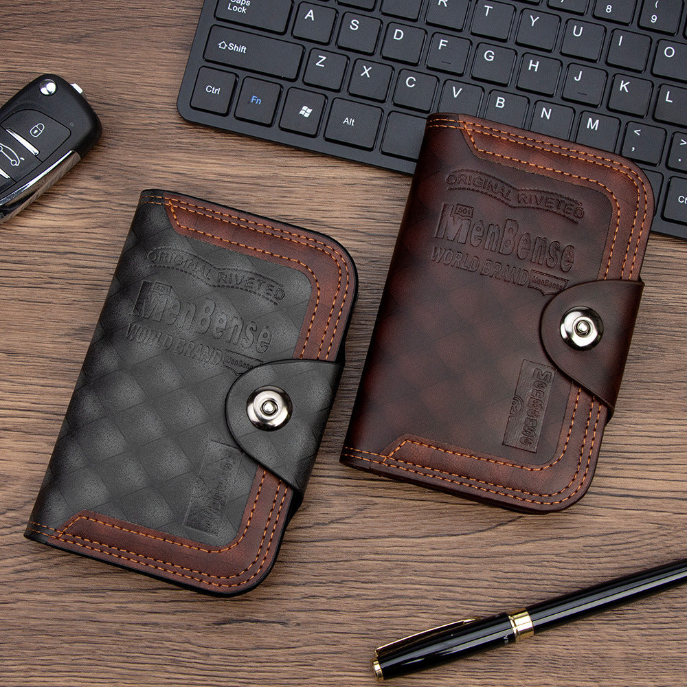 Men's Vertical Business Personality Versatility Portable Embossed Men's Wallet