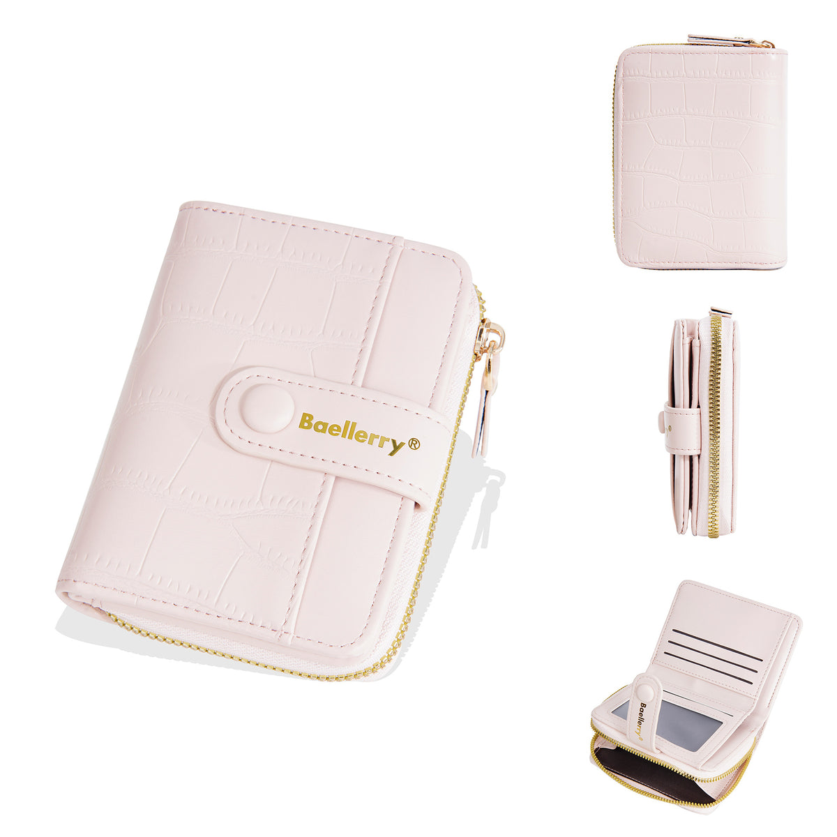 Women's High-grade Short Stone Pattern Multiple Slots Coin Purses