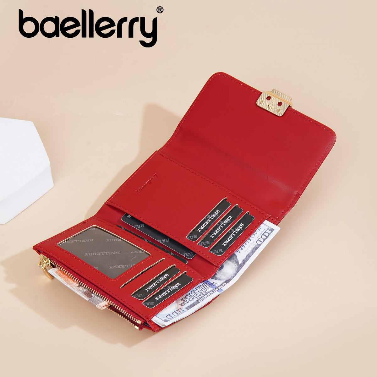 Women's Korean Style Multiple Slots Zipper Mid-length Coin Purses