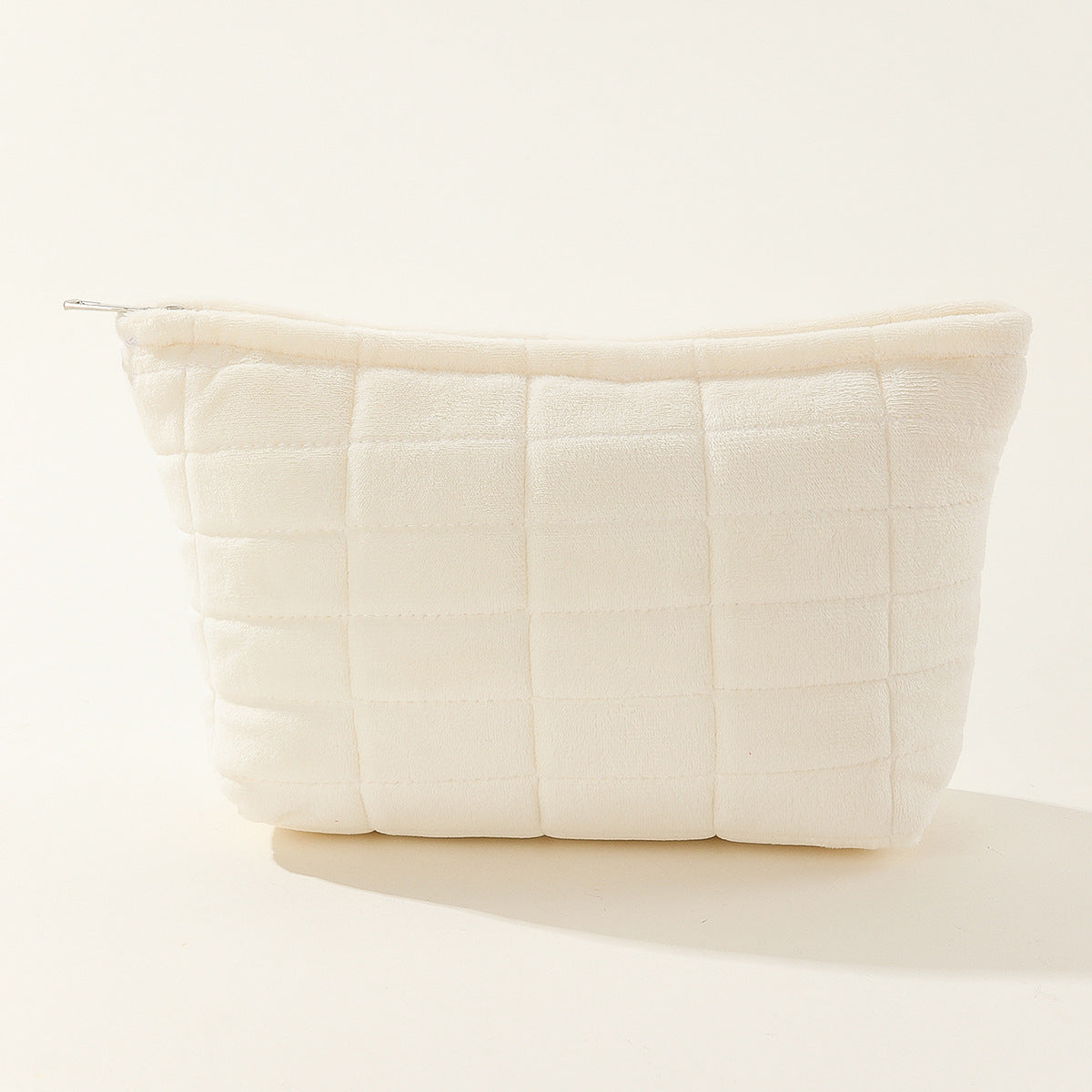 Quilted Capacity Pencil Plush Storage Plaid Cosmetic Bags