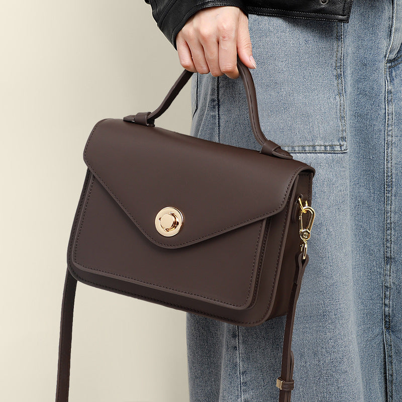 Women's Fashion Poor Genuine Leather Commuter High-grade Women's Messenger Bag