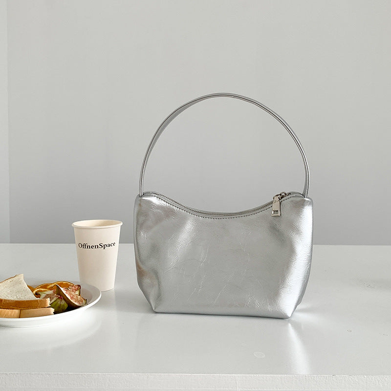 Women's Sier Commuter Underarm Solid Color Simple Fashion Handbags