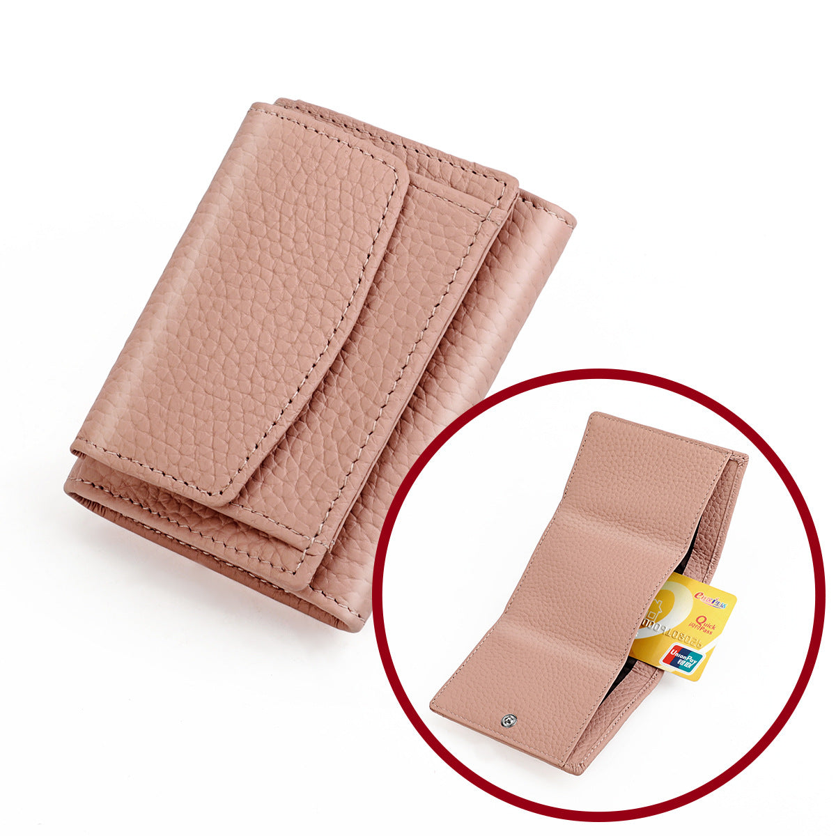 Elegant Women's Genuine Leather Loose Short Coin Purses