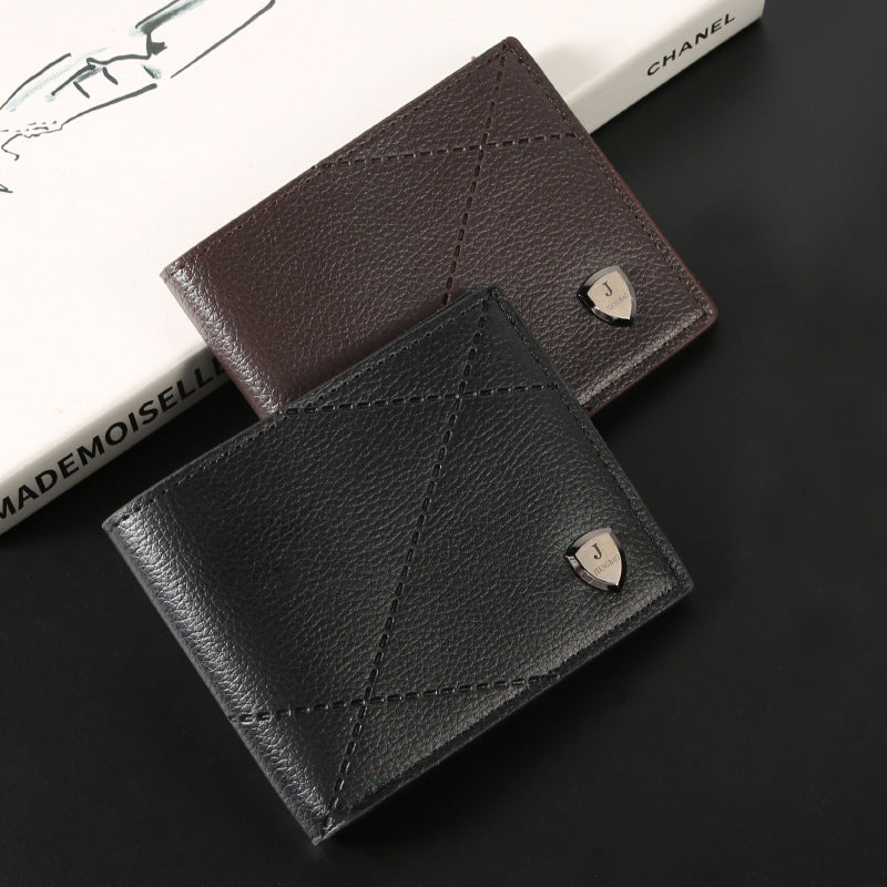 Men's Slots Fashion Leisure Male Youth Thin Two-fold Horizontal Men's Wallets