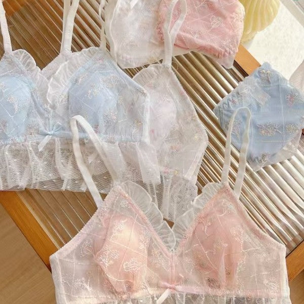 Women's For Sexy Wireless Pure Desire Wind Big Chest Show Lingerie Sets